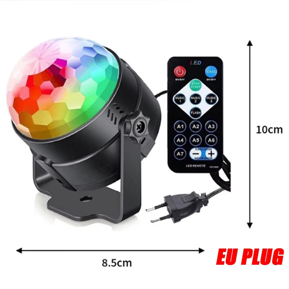 7 Colors Strobe Lamps Sound Activated Stage with Remote Control Disco Ball Light for Home Room Parties Kids Birthday Wedding Bar